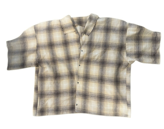 Cropped/Boxy Short-Sleeve Flannel