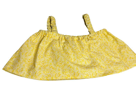 Yellow Vine Print Scrunchie Top